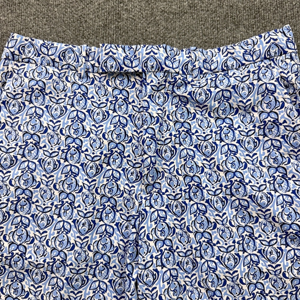 RLX Ralph Lauren Golf Shorts Mens 34 Blue White Fish Print Classic Fit Stretch